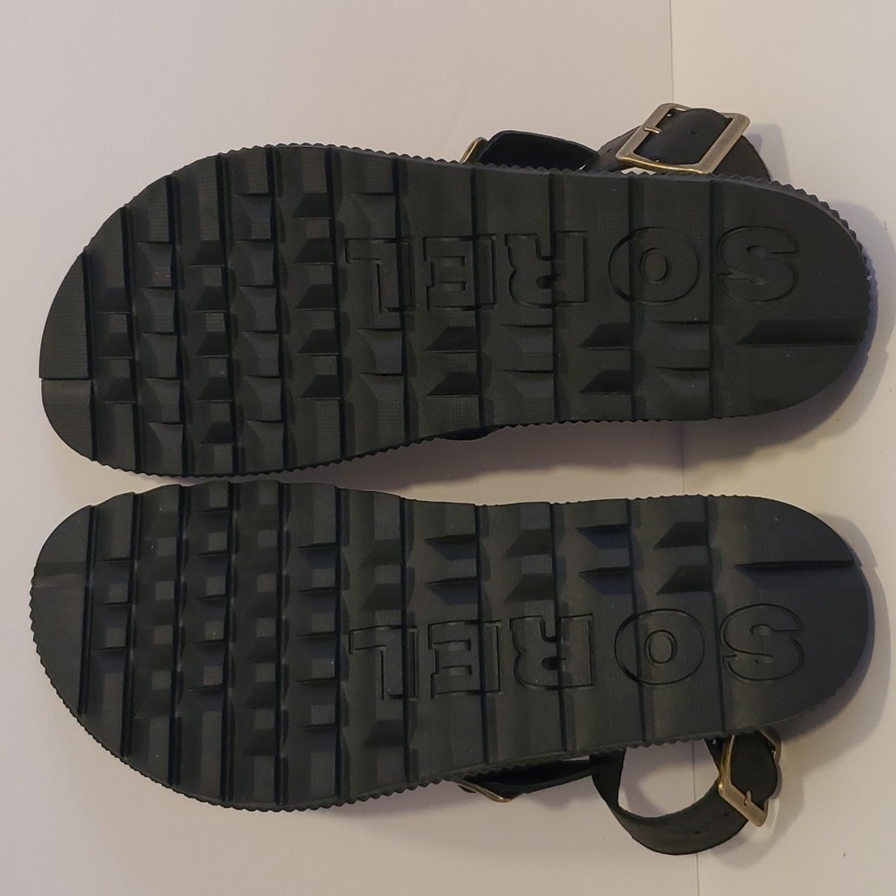 NWOT Sorel Roaming Black Leather T-Strap Sandals Size 8.5 - Picture 7 of 10